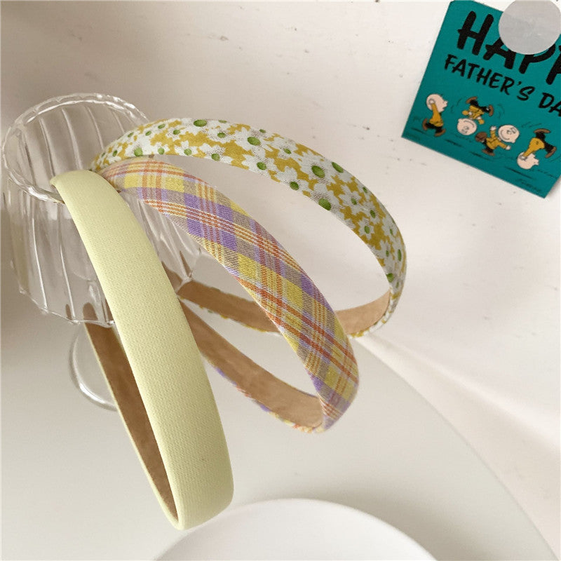 Plaid Flower Fabric Headband