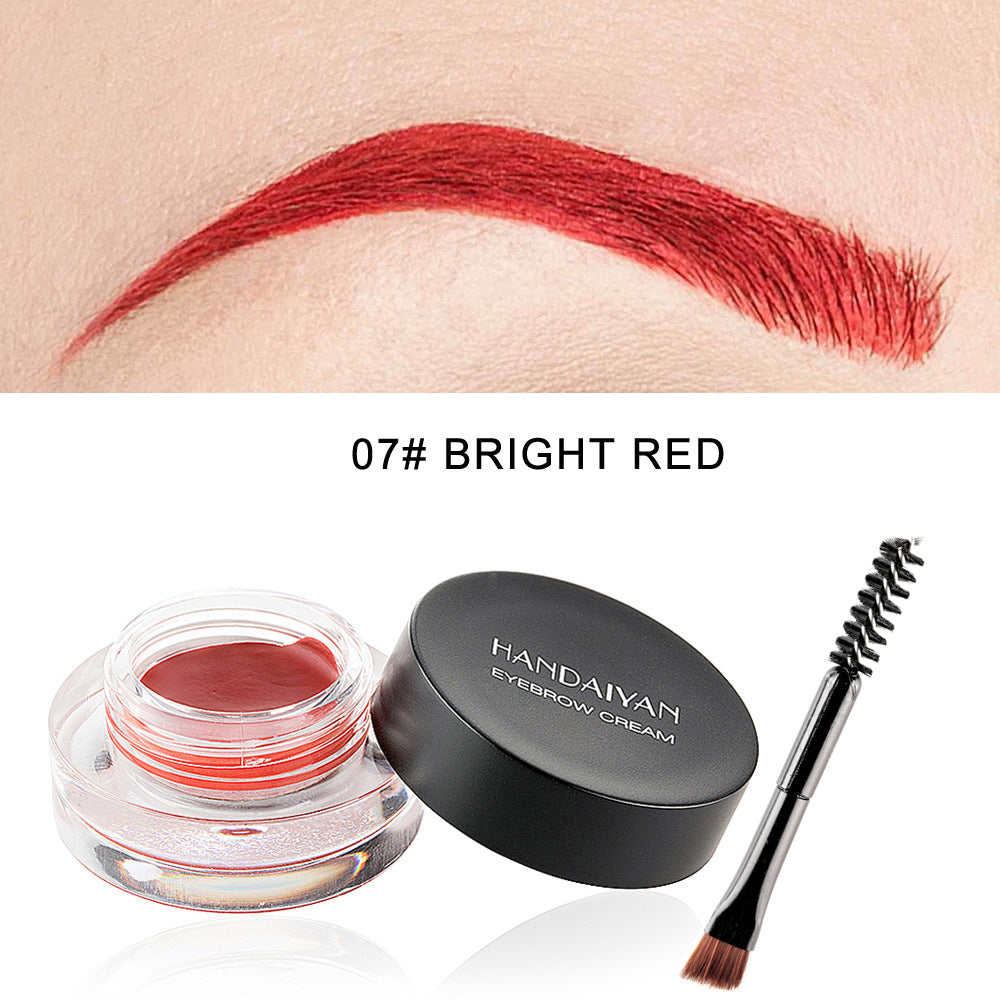 Waterproof Long-Lasting Eyebrow Cream Set - 12 Colors with Brush