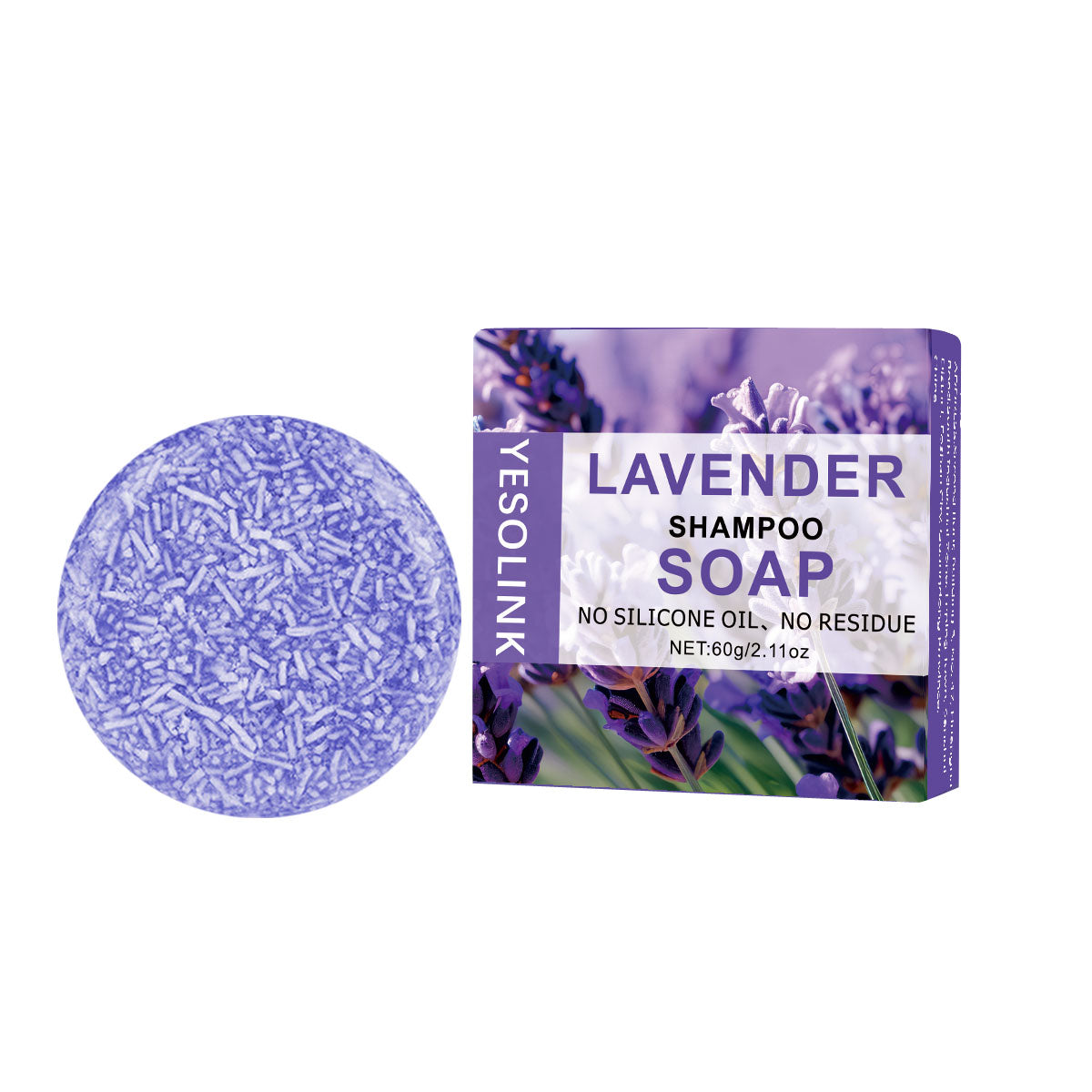 Lavender Shampoo Bar - Natural Hair & Body Cleansing Soap 60g
