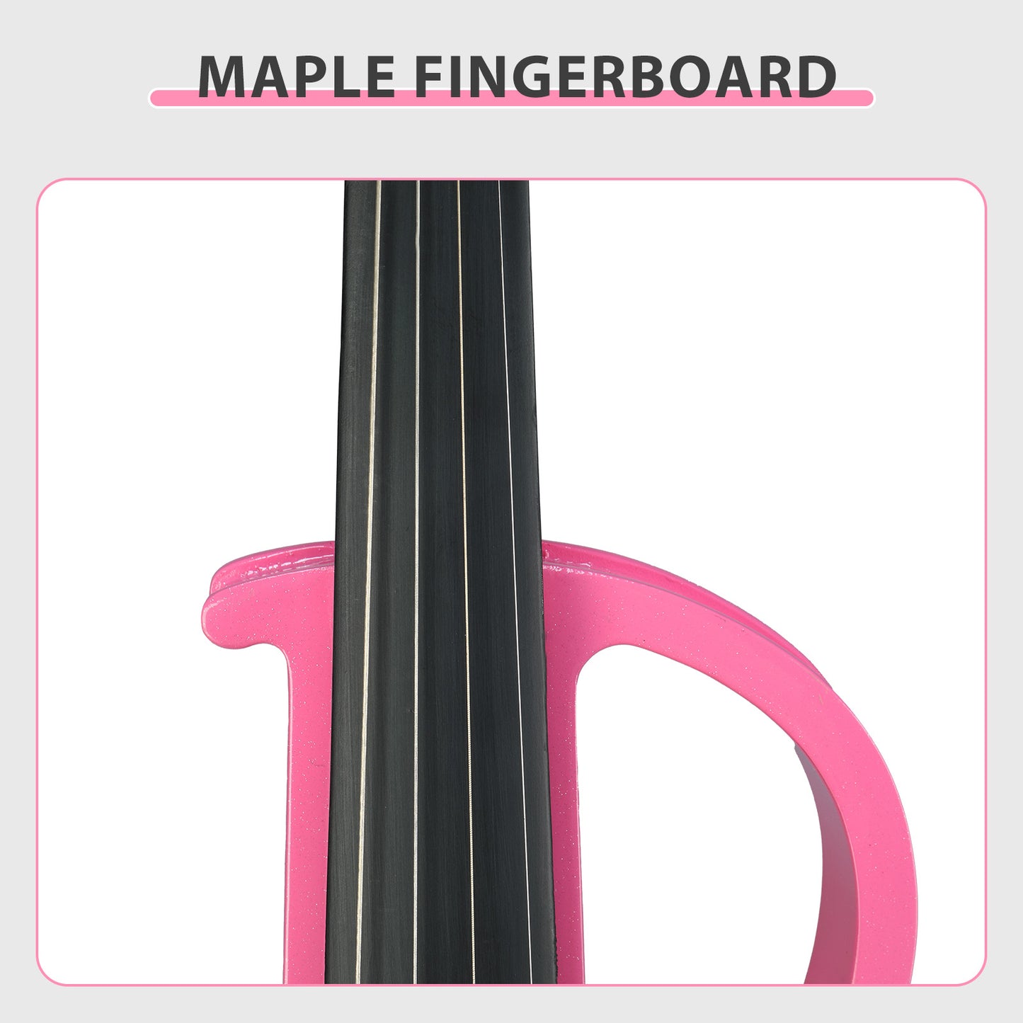 Electric Silent Violin with Case - 4/4 Size, Pink