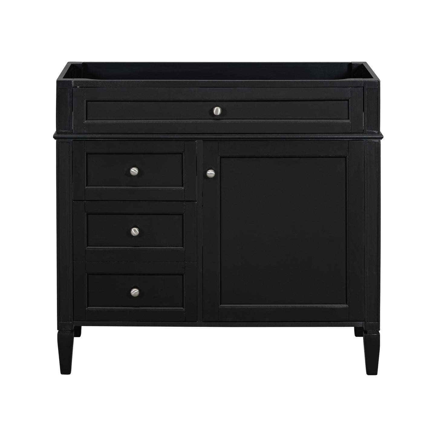 36'' Black Modern Bathroom Vanity with 2 Drawers & Tip-Out Drawer