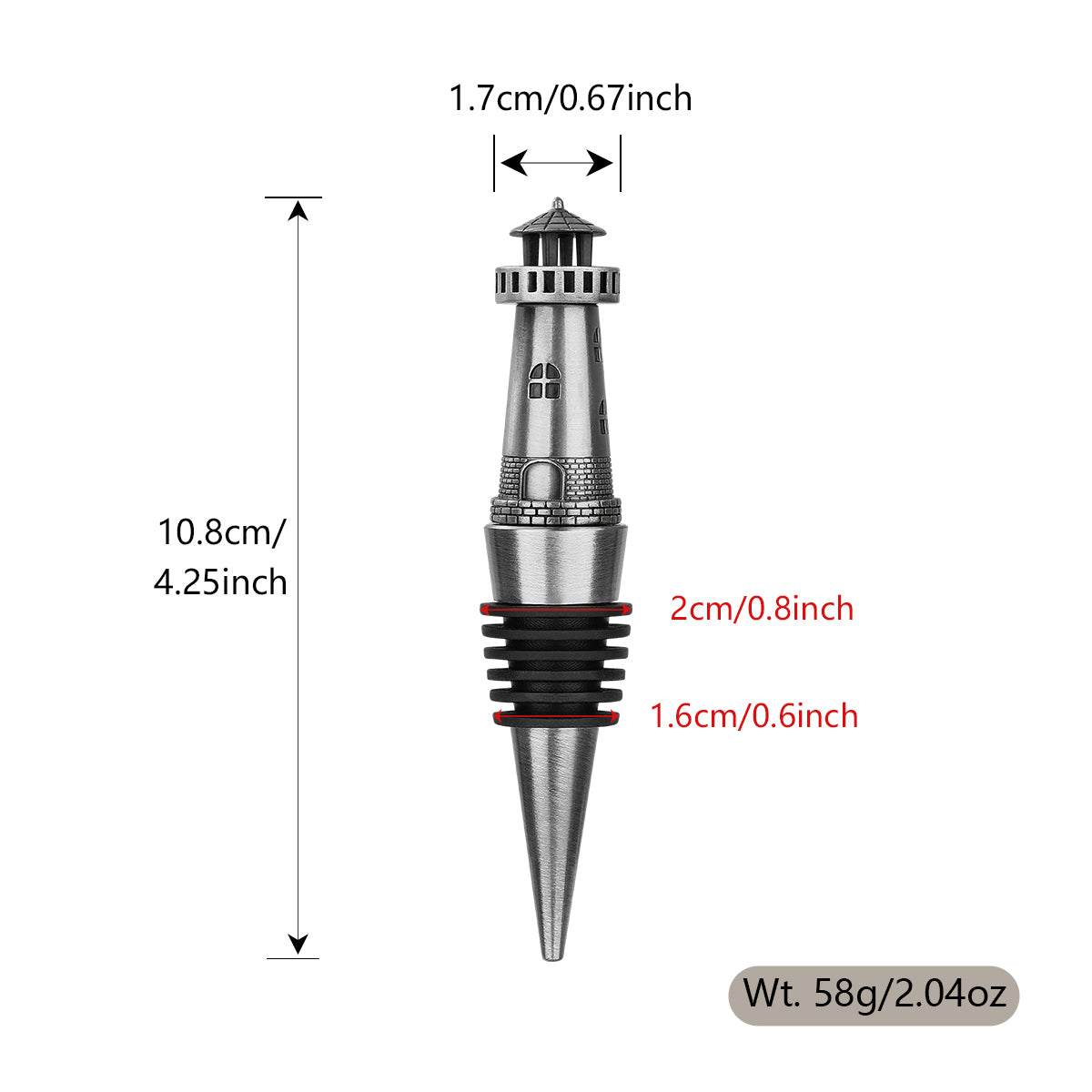 Creative Lighthouse Wine Stopper - Retro Zinc Alloy Wine Preserver