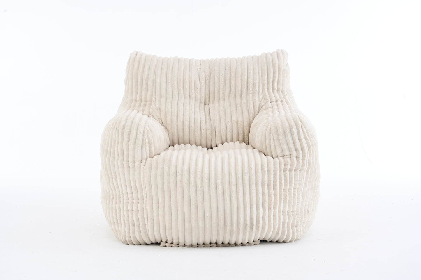 Soft Corduroy Bean Bag Chair with Memory Foam - Beige
