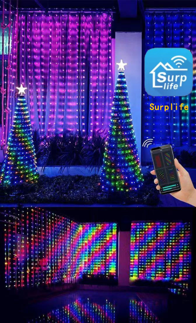 Christmas LED Rope Light Curtain Decoration Rubber Wire 1M-3M IP67
