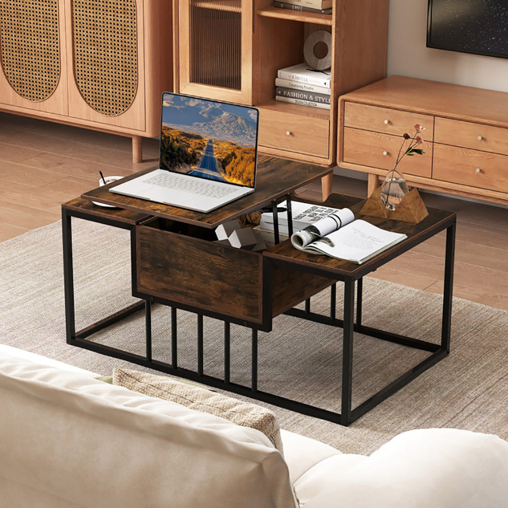 Lift Top Coffee Table Modern Center With Hidden Storage Compartment