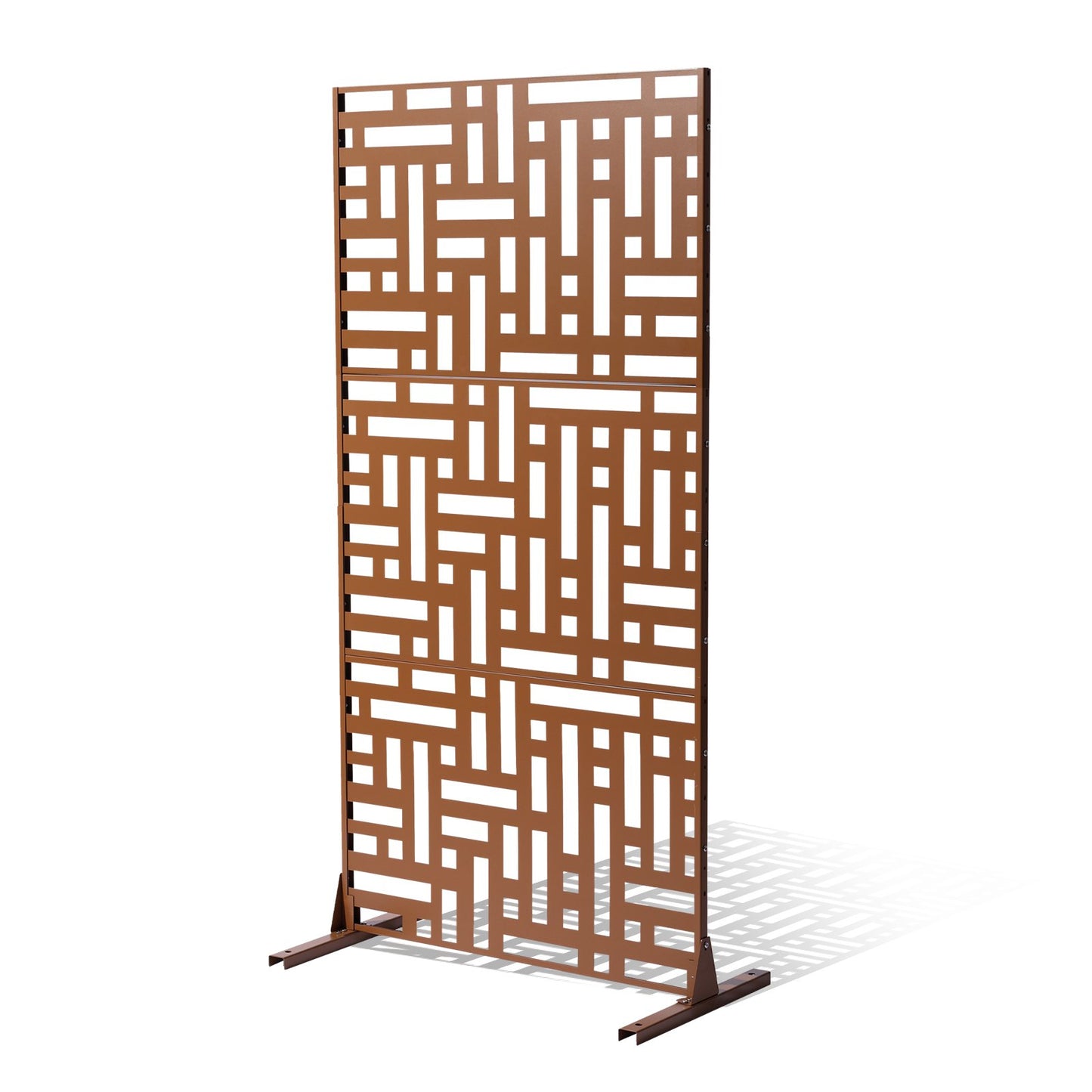 Outdoor Metal Privacy Screen 47x76 Inches for Patio Garden Brown