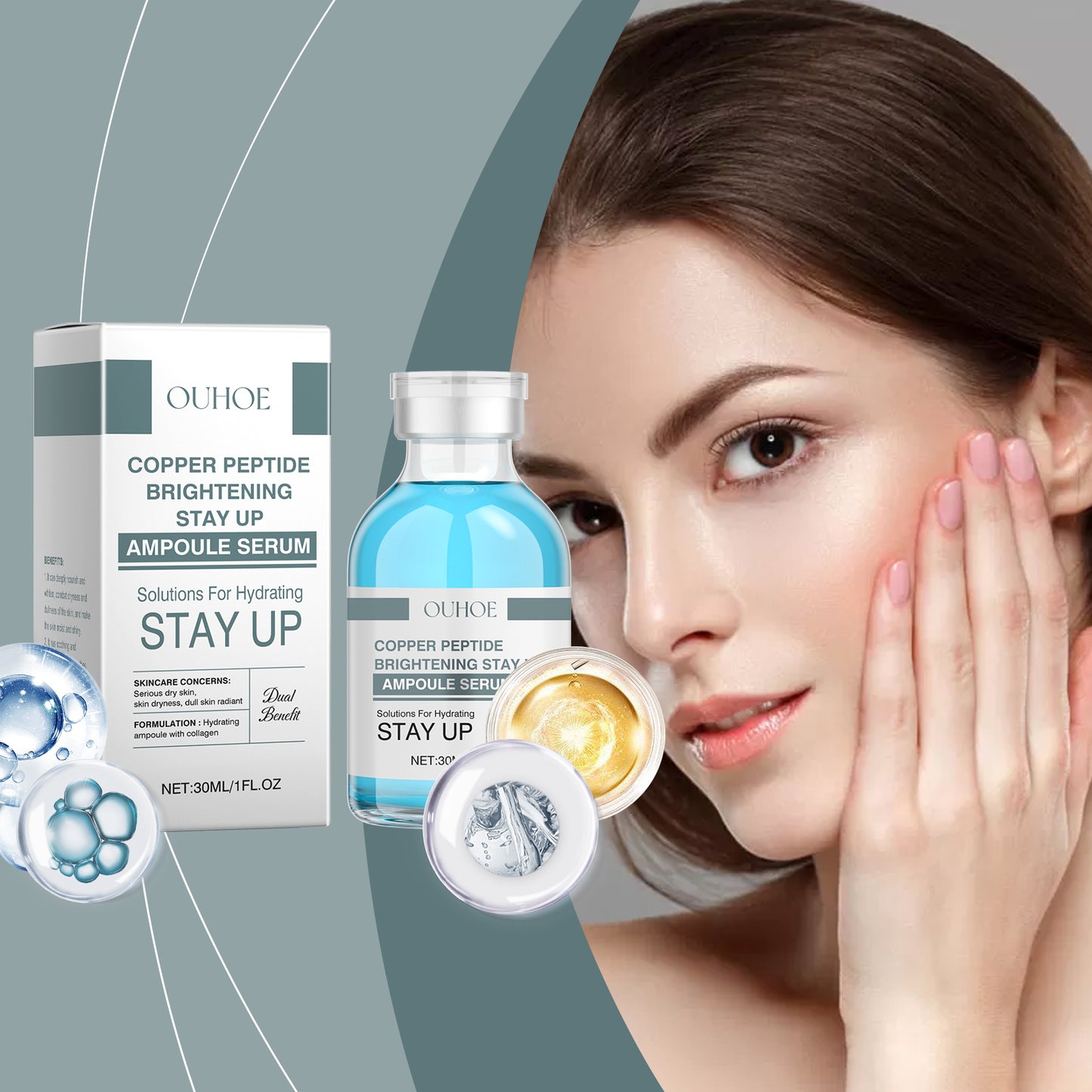 Hyaluronic Acid Hydrating Facial Ampoule - Anti-Aging Skin Repair Serum