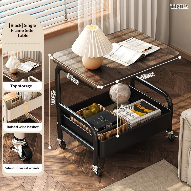 Foldable Floor Storage Rack with 4 Tiers - Obsidian Black