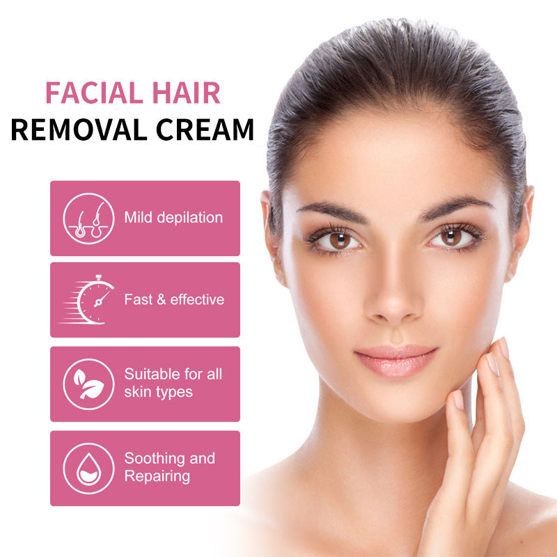 Mild Depilatory Cream for Gentle Lip Hair Removal - 50g, Multiple Quantities