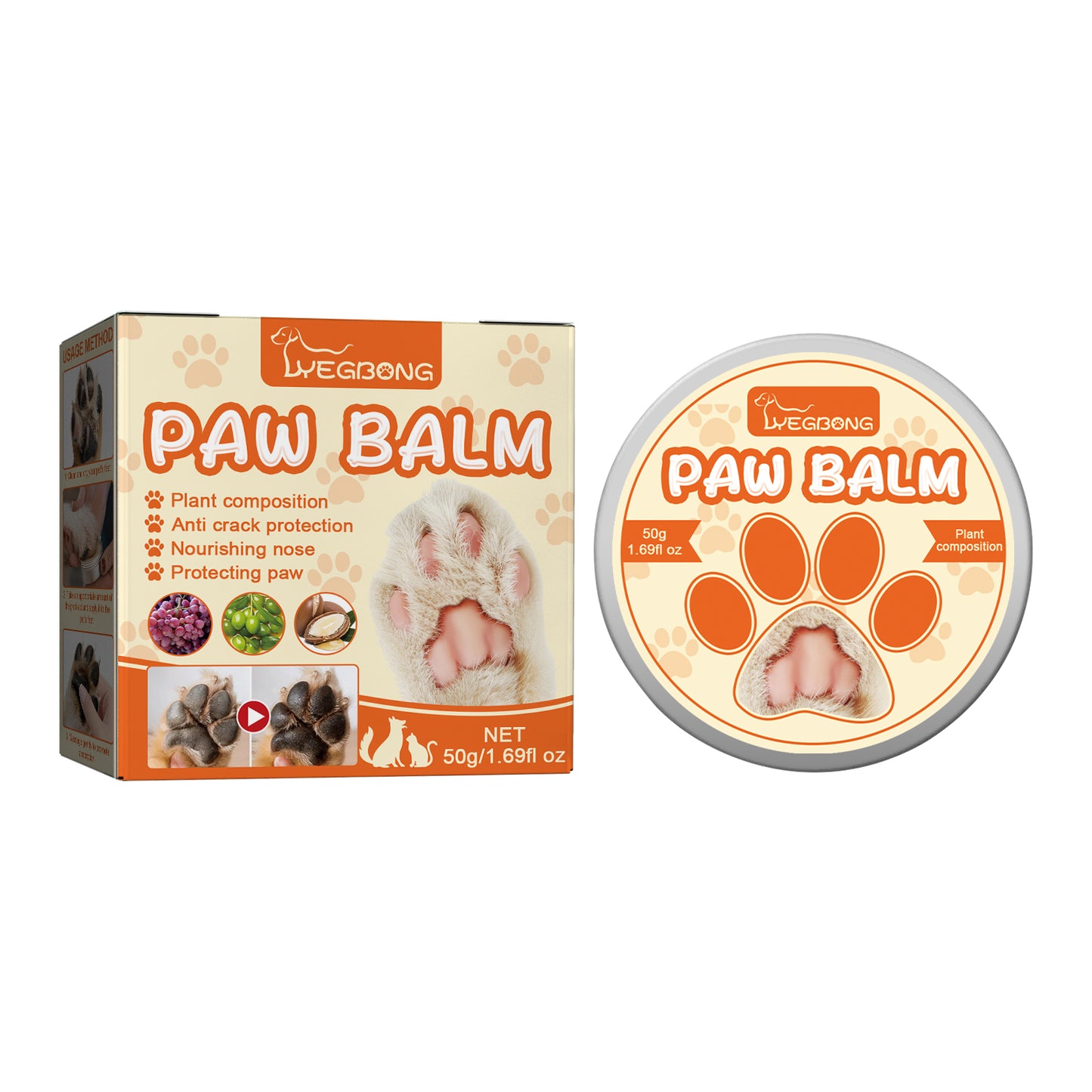 Pet Paw Moisturizing Balm for Cats and Dogs - Protects & Softens Pads