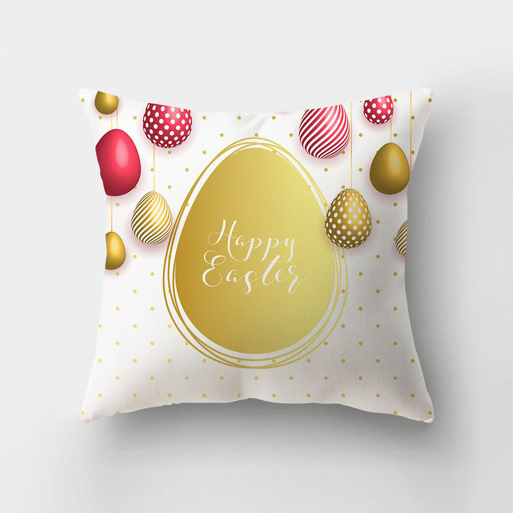 Nordic Minimalist Easter Rabbit Peach Fabric Pillow Cover - Cushion Decor
