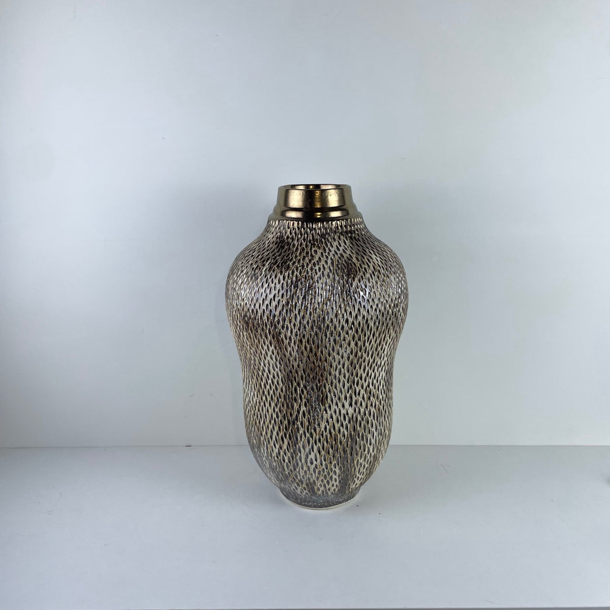 Wabi Sabi Ceramic Vase - Modern Home Decor, Brown, 27x47cm