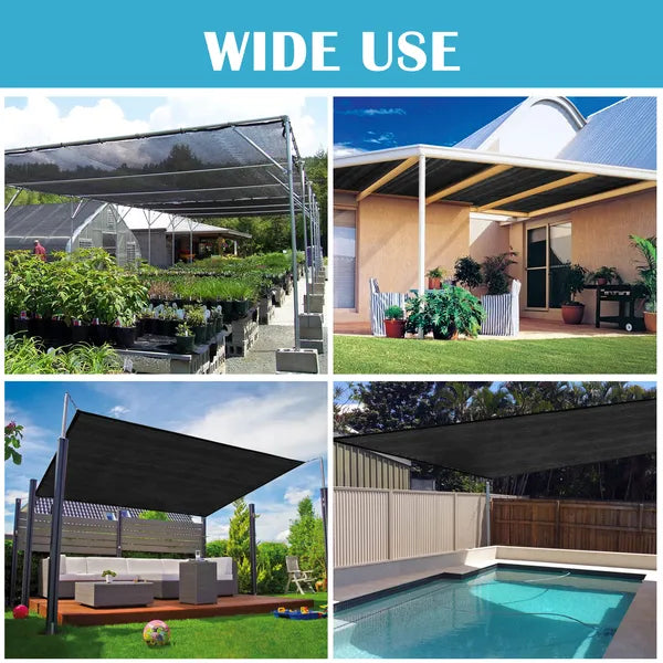 6ft x 8.5ft Heavyweight Black Sunshade Net - Snap-On Design