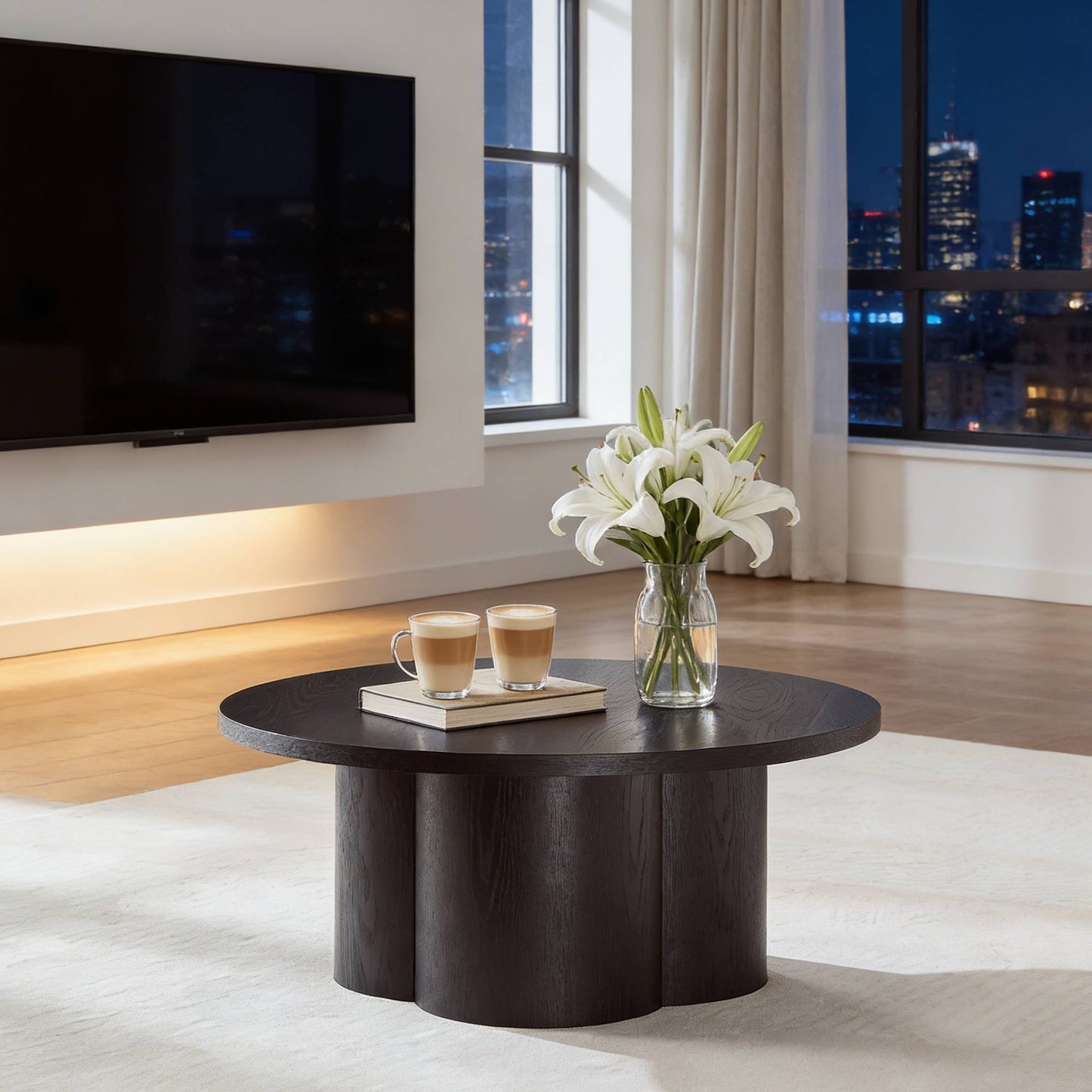 Round Coffee Table Modern Accent Tea For Bedroom Living Room Office