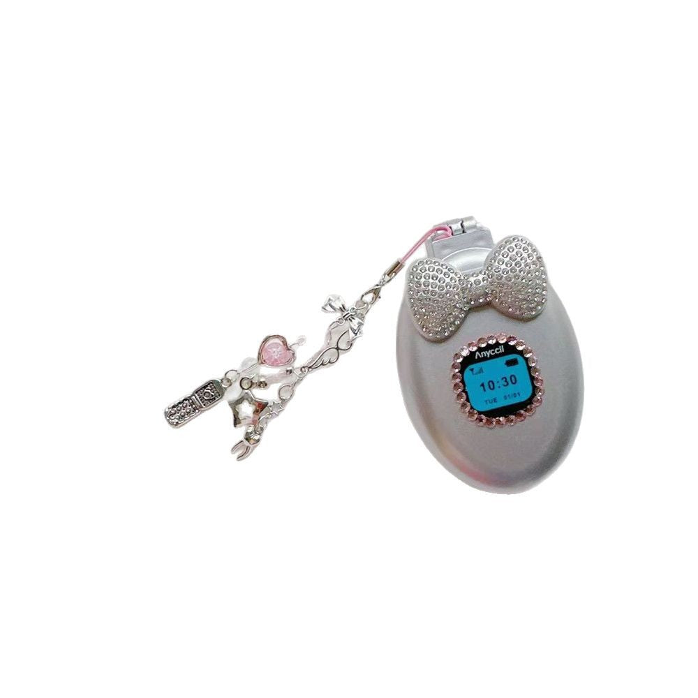 Rhinestone Phone Comb Keychain - Y2K Glam Full Diamond