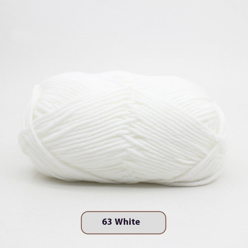 Four-Strand Milk Cotton Crochet Yarn Balls for Craft Projects - Multiple Colors