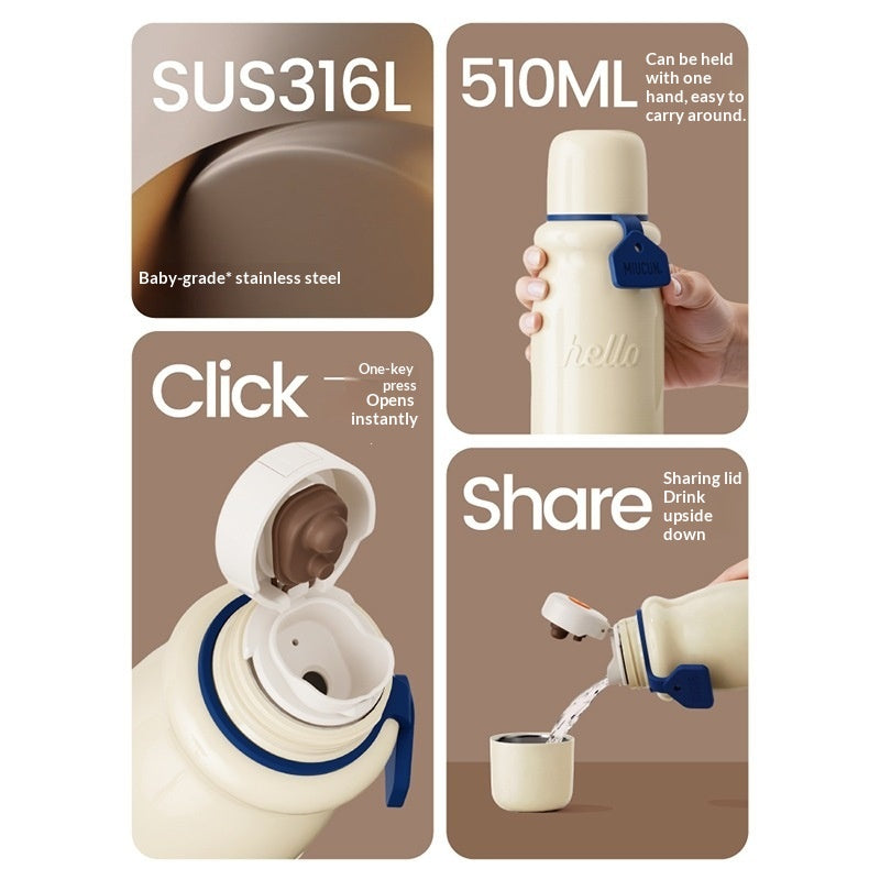 Portable Milk Bottle Thermos with Insulation & Tea Infuser - Multiple Styles & Capacity