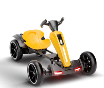 12V Electric Kids Pedal Go Kart with Adjustable Seat - Yellow