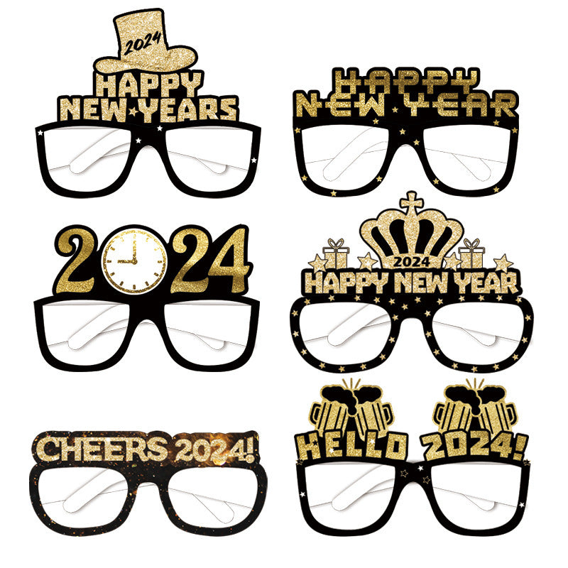Black Gold Paper Glasses for Birthday Party - 6-36 Pack