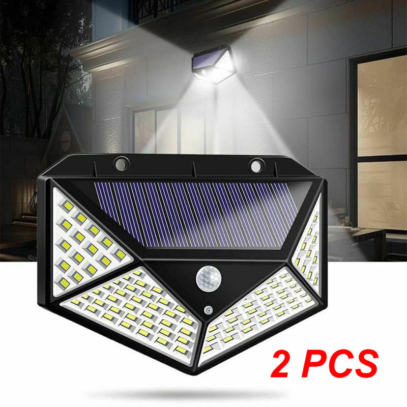 Outdoor Solar Motion Sensor Wall Lights 2-Pack Waterproof Security Lamps
