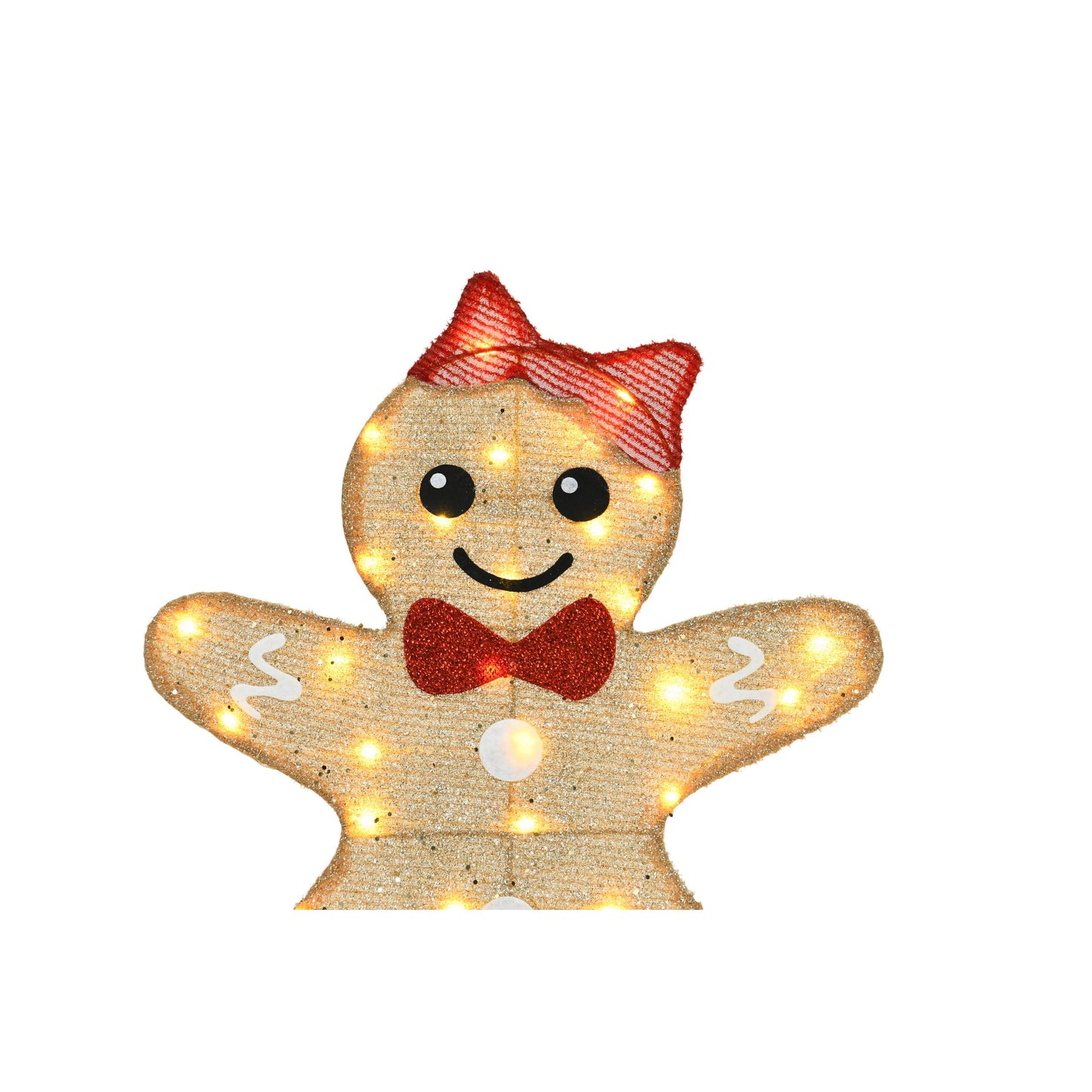 Gingerbread Man Decorative Lights - Warm White LED Holiday Set
