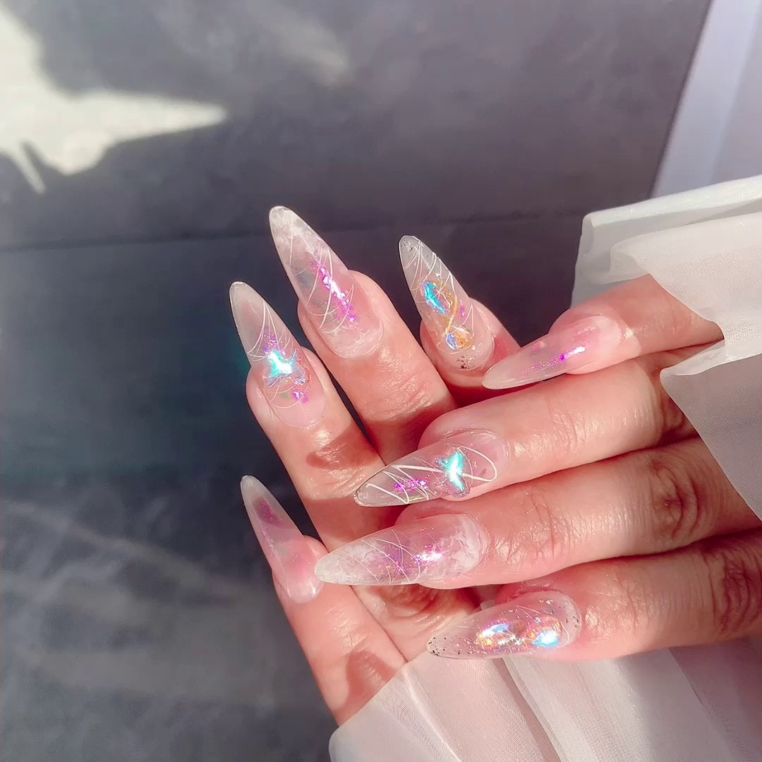 White Fairy Nail Stickers - Polarised Wearable Nails