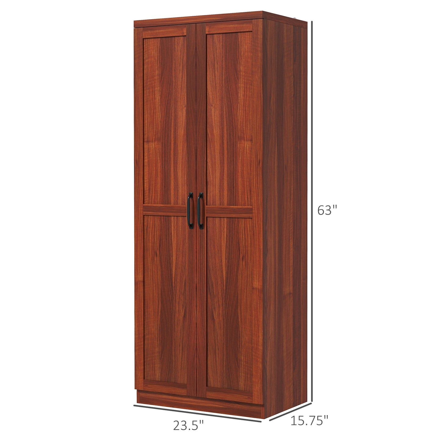 63" Tall Kitchen Pantry Storage Cabinet with Doors & Shelves - Tan