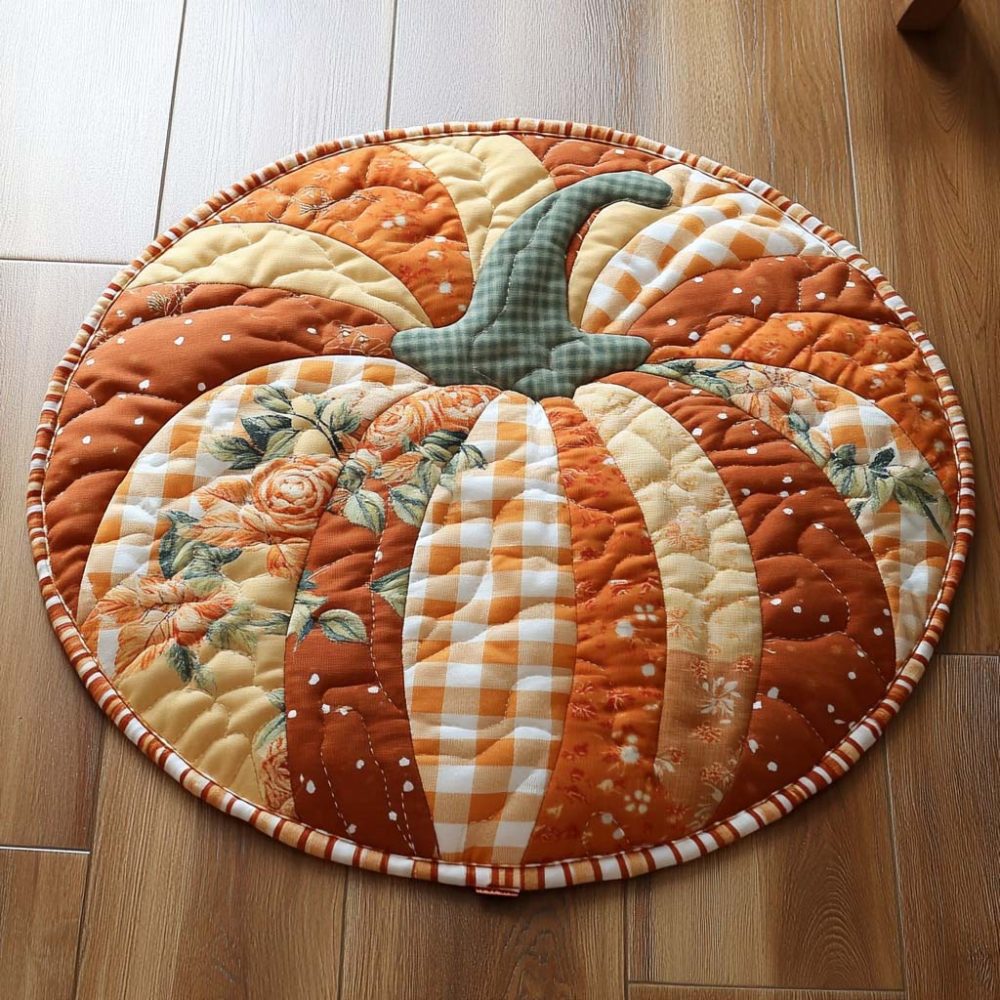Digital Printed Round Rug with Leaf Pattern - Multiple Sizes & Styles