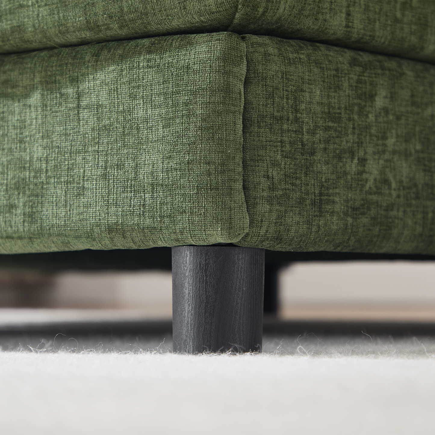 108" L-Shaped Modern Chenille Sectional Sofa with Ottoman - Green