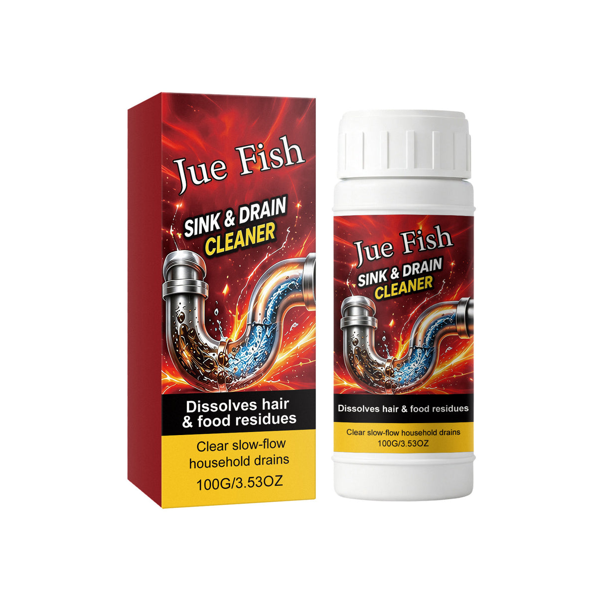 Drain Cleaning Powder - Anti-Clogging, Deodorizing & Unclogging Agent 100g