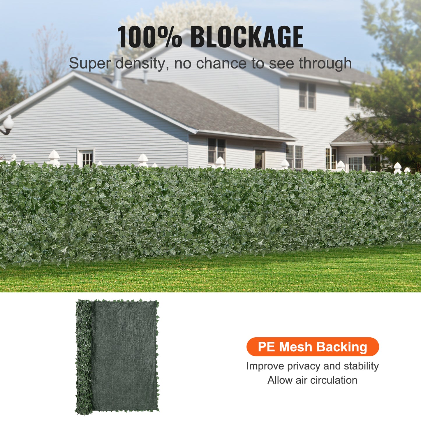 Artificial Green Wall Fence 96x72 Inch Outdoor Ivy Screen Garden Decoration