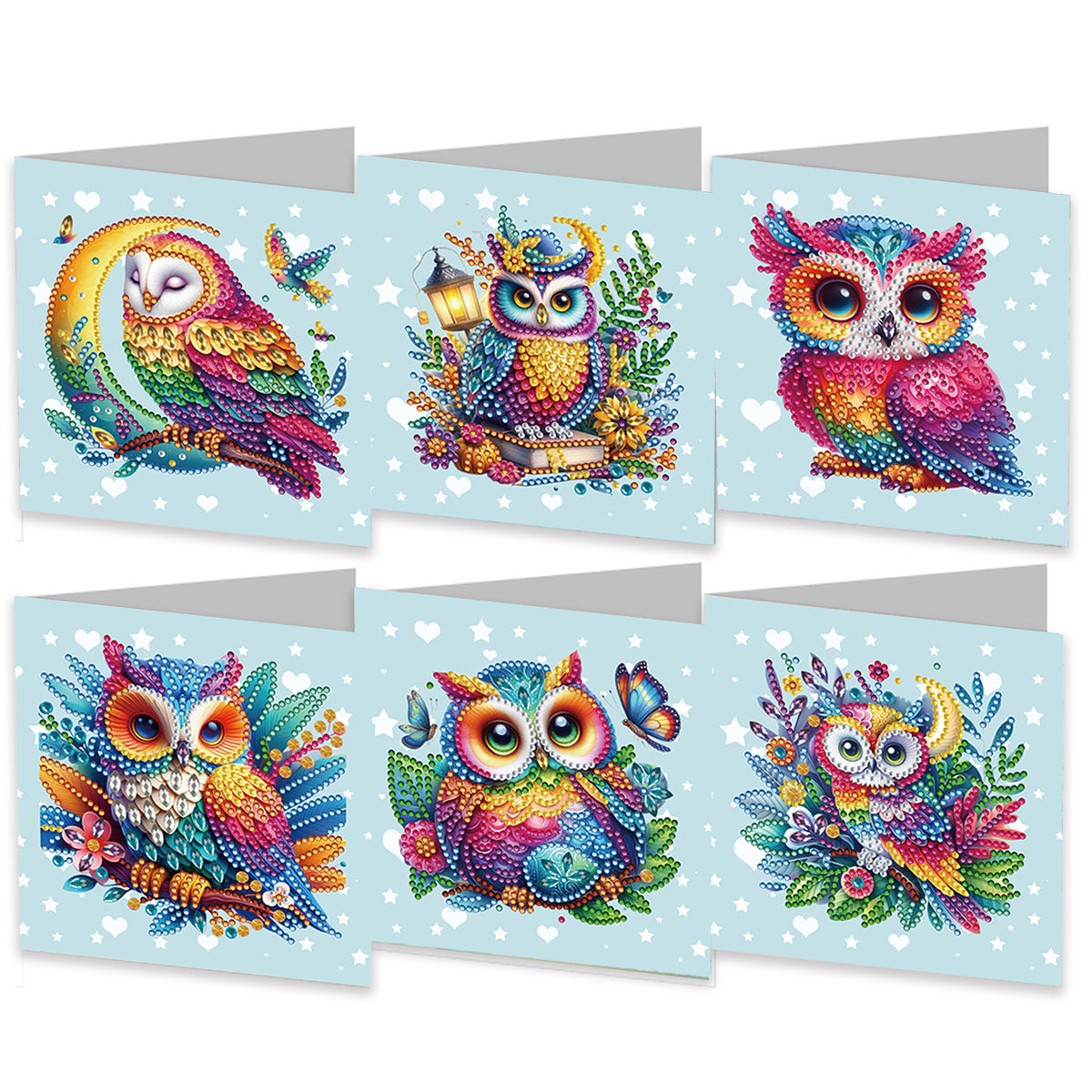 Handwritten Halloween Greeting Card Set - DIY Festive Diamond Cards