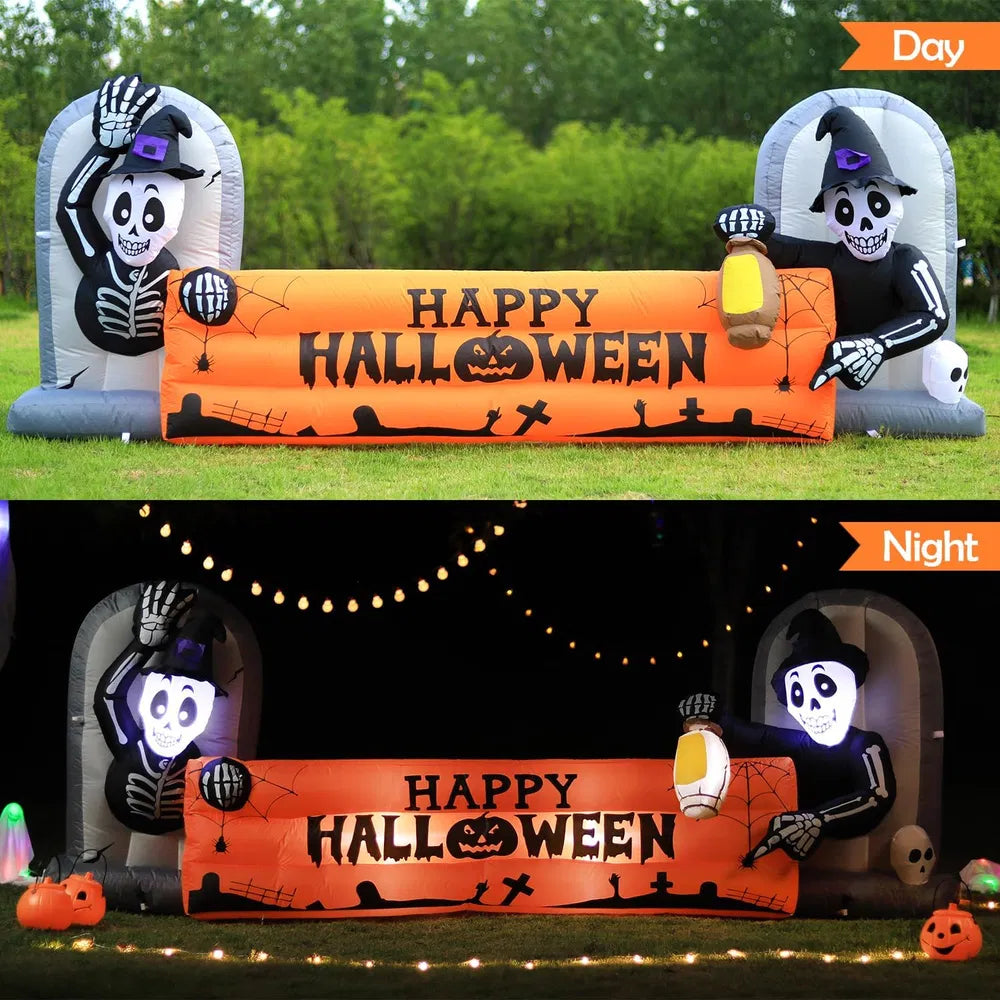 12FT Halloween Inflatable Ghost Decoration with LED Light