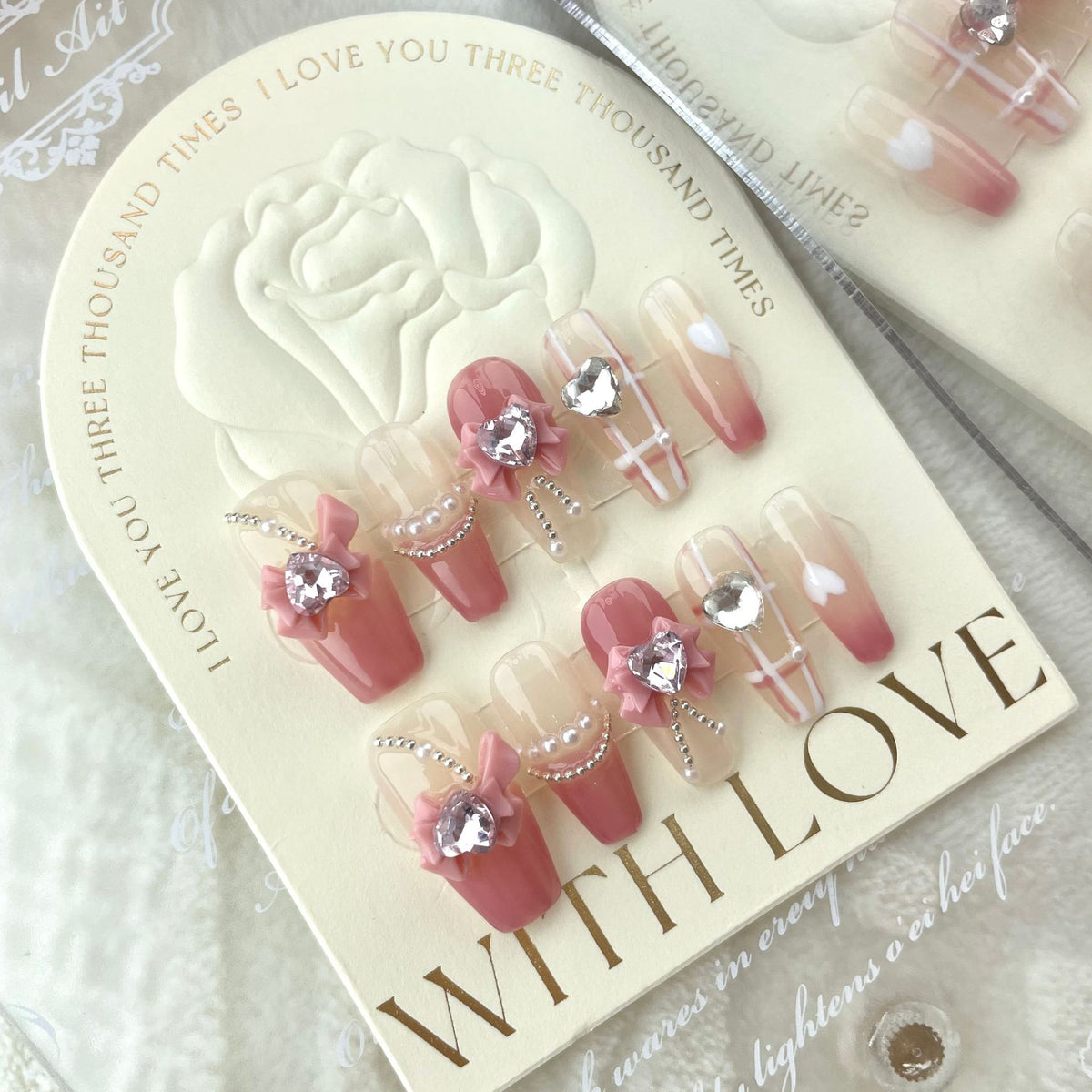 Plaid Flashing Bow Nail Stickers