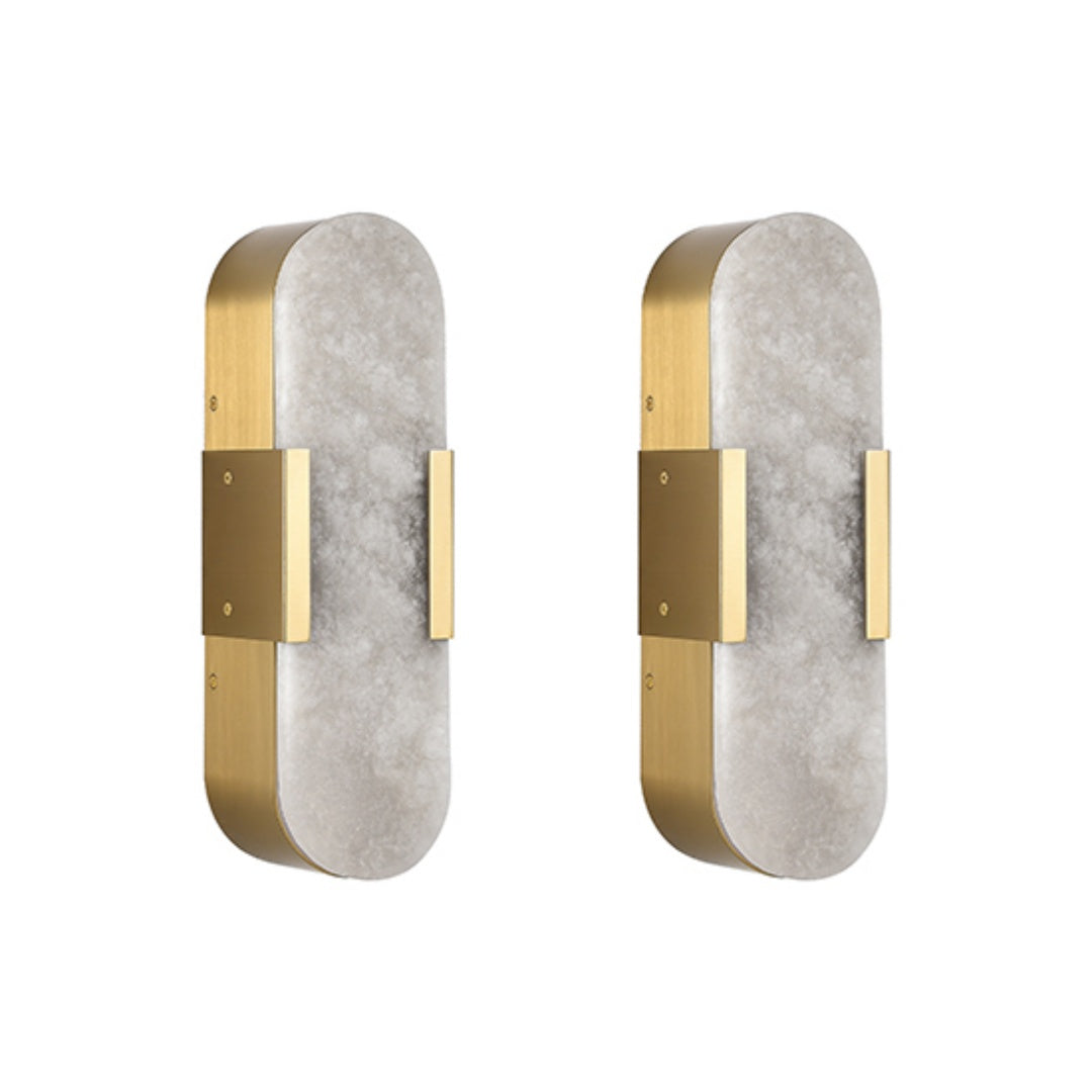 Gold Marble Wall Sconce Set of 2 - Modern Indoor Lighting
