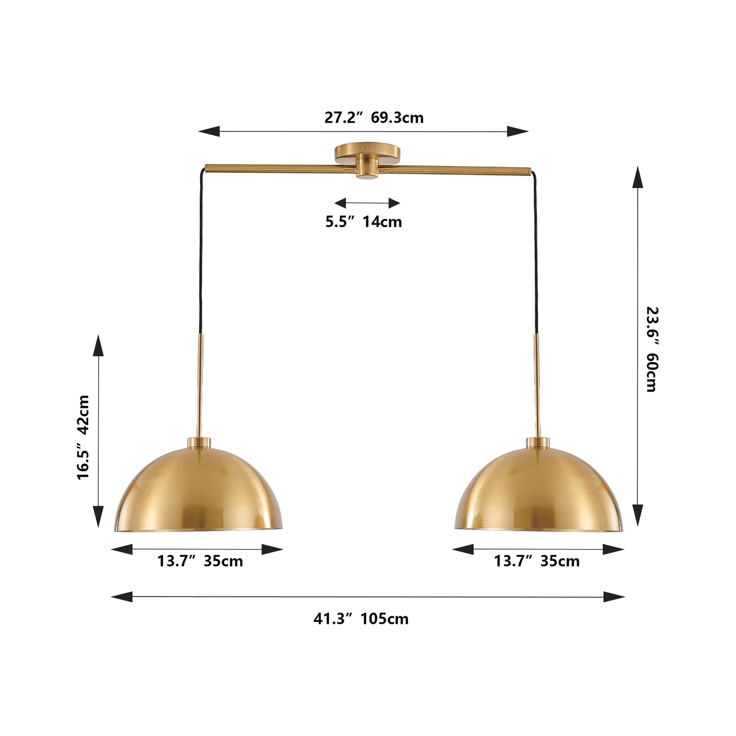 Industrial Modern Double Pendant Light - Adjustable Ceiling Lamp