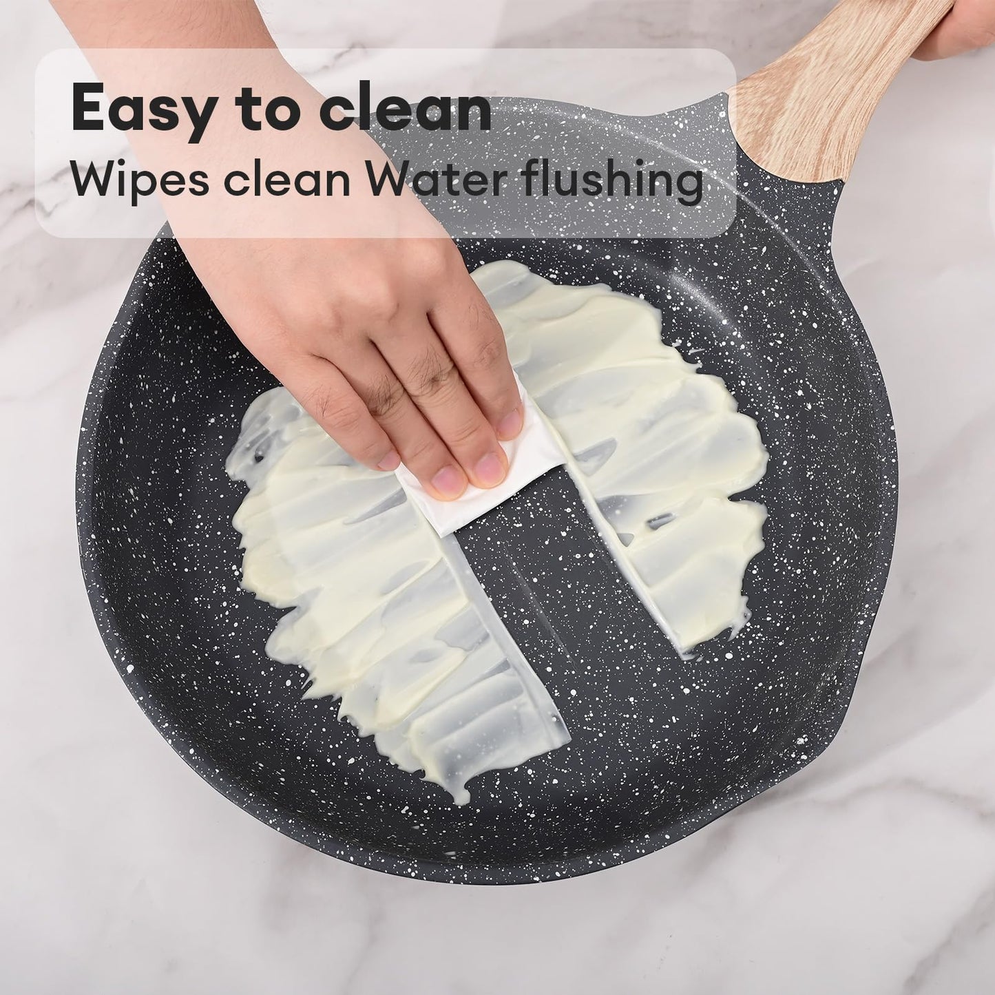 Nonstick Frying Pan with Stone Coating - Induction Skillet