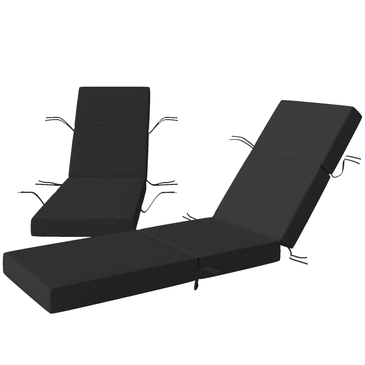 Outdoor Lounge Chair Cushions Set of 2 - 4" Thick, Gray