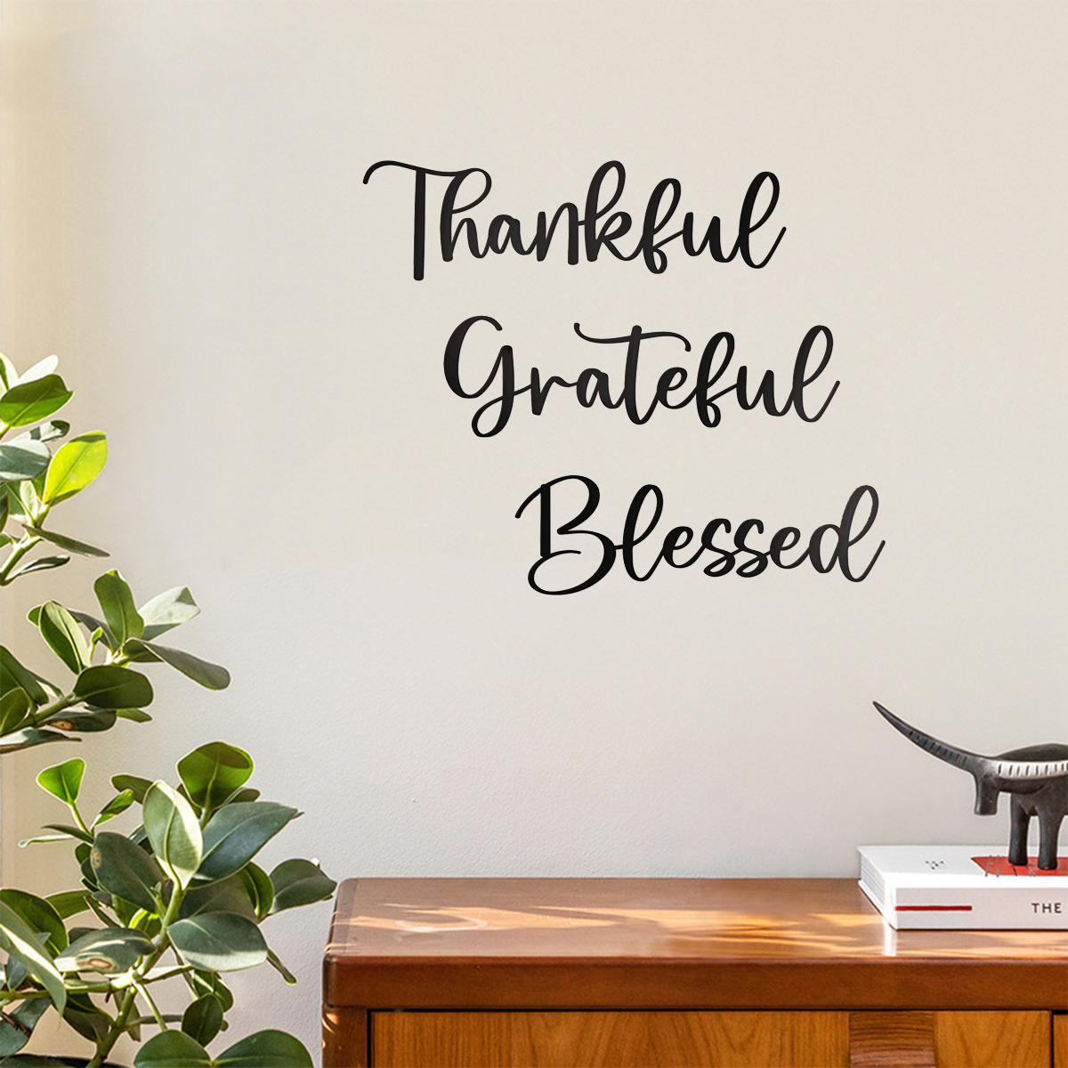 3-Piece Give Thanks Scripture Wall Art Set - Wrought Iron Decor
