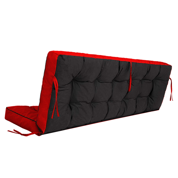 Outdoor Swing Cushions 55 Inch Waterproof 4-Inch Thick Seat Pad with Backrest and Ties