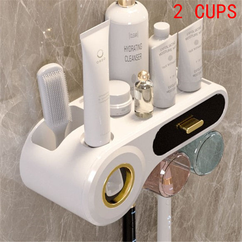 Automatic Toothpaste Dispenser Wall Mount for Bathroom - Squeeze & Storage