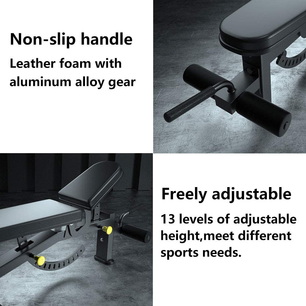 Adjustable Weight Bench for Full Body Workout - Black