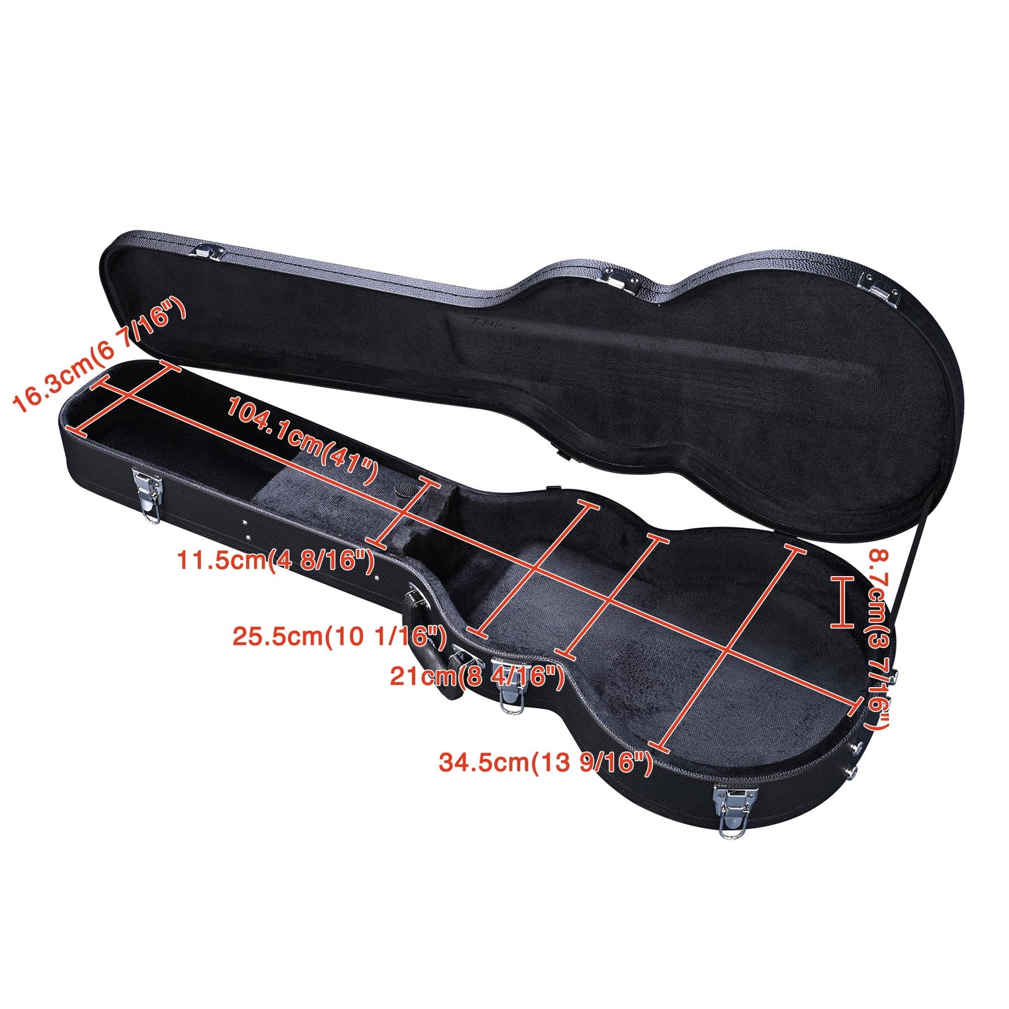 Electric Guitar Case - Hard Plywood with PU Leather - Black