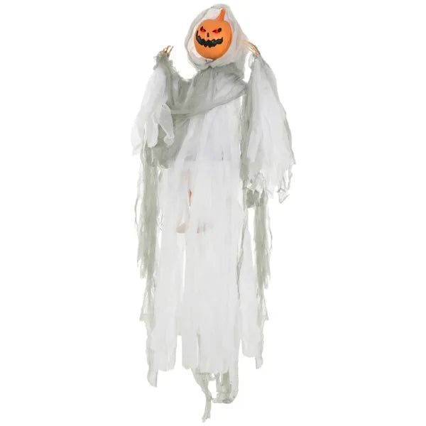 Pumpkin Ghost Halloween Decoration with Sound Activation