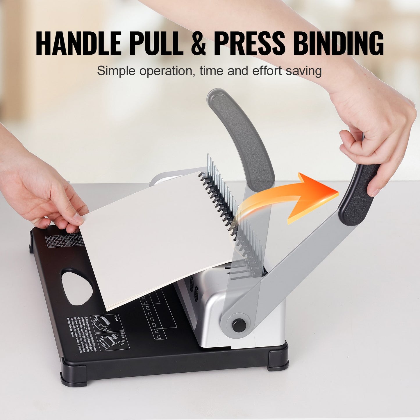 Comb Binding Machine for 450 Sheets - 21-Hole Binder with 100 Spines