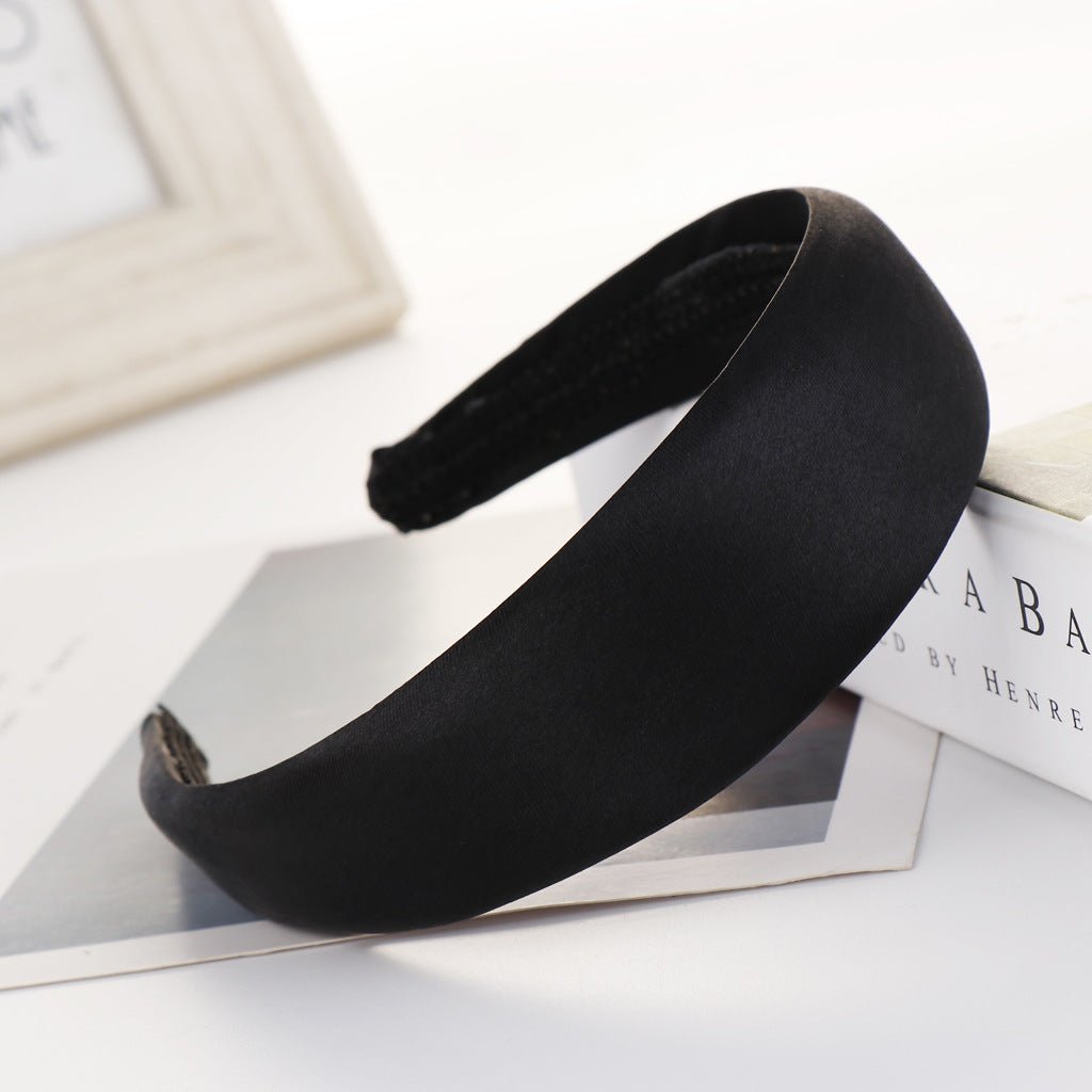 Satin Sponge Headband with Wide Edge