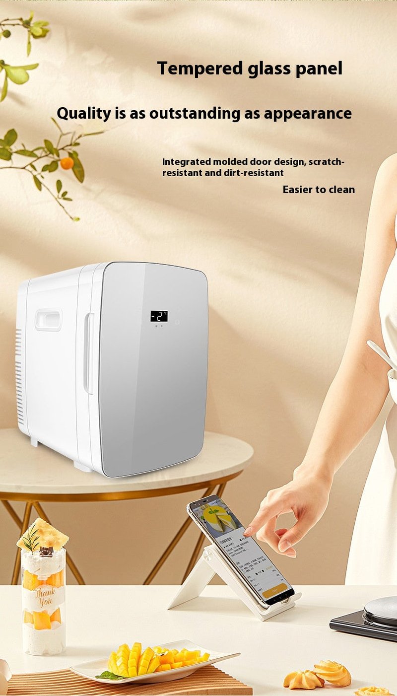 15L Car Refrigerator with Digital Display - Portable Mini Cooler for Dorm & Home