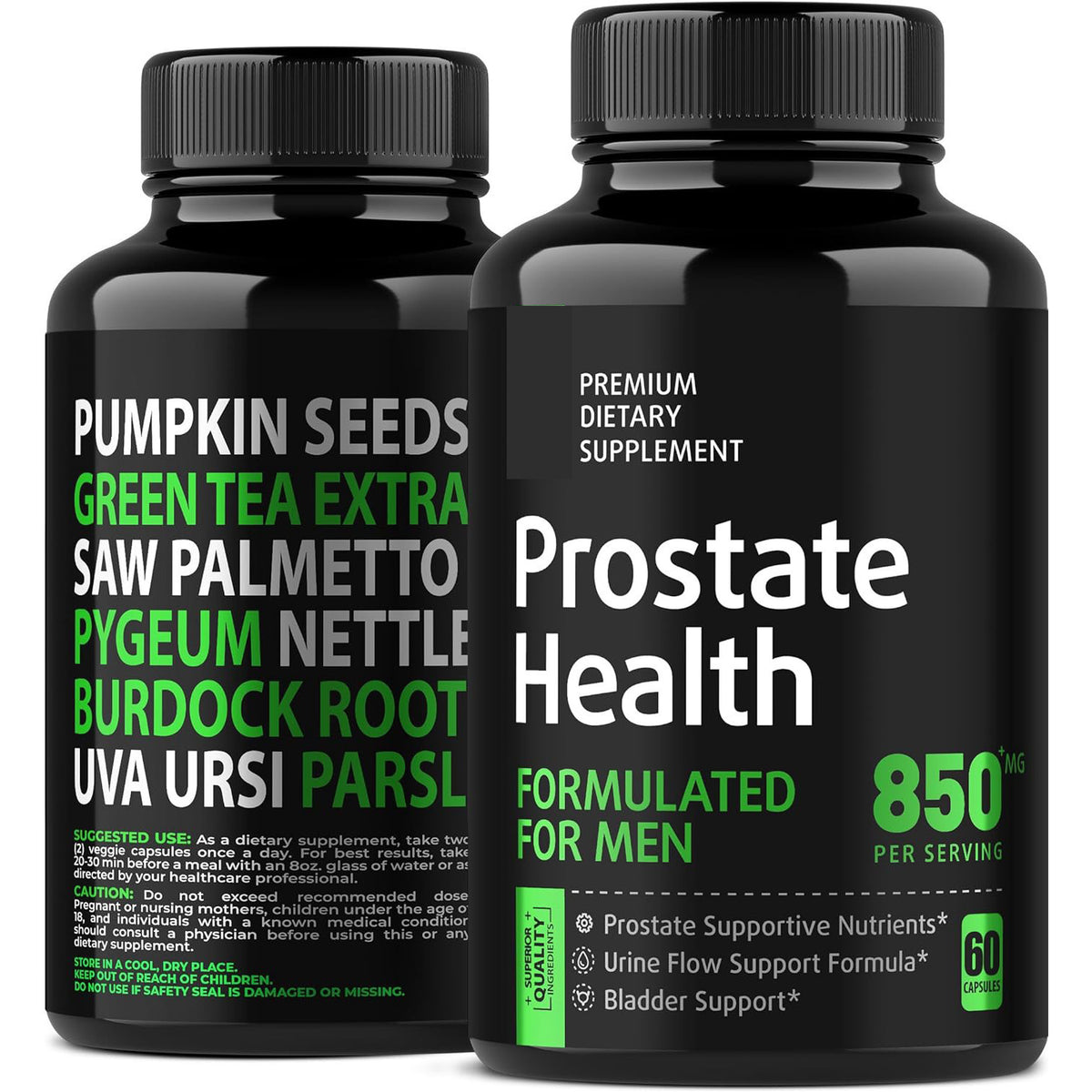 Men's Prostate Health Capsules - Dietary Supplement for Urinary Support, 60 Capsules