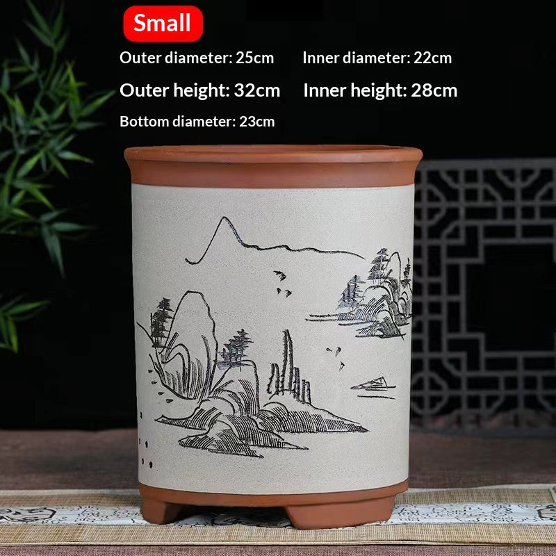 Indoor Plant Pots for Vegetables and Orchids - Breathable Clay Flower Containers