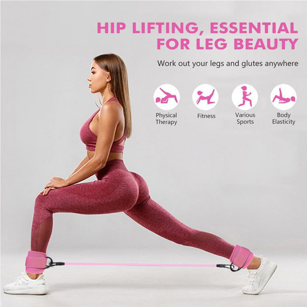 Adjustable Ankle Resistance Bands with Cuffs for Home Gym Workouts
